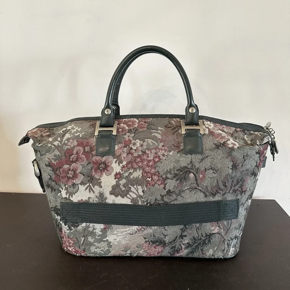 Vtg 80's Atlantic Floral Tapestry Carry On Overnight Bag Luggage Grandmillenial